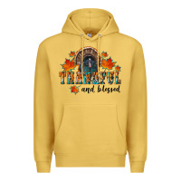 Antique Gold thankful and blessed Premium Hoodie - RanaPortraitStore