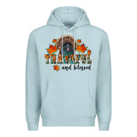 Blue Mist thankful and blessed Premium Hoodie - RanaPortraitStore