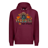 Burgundy thankful and blessed Premium Hoodie - RanaPortraitStore
