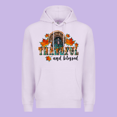 Thankful And Blessed Premium Hoodie Designed By Ranaportraitstore