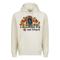 Oatmeal Heather thankful and blessed Premium Hoodie - RanaPortraitStore