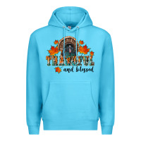Ocean Blue thankful and blessed Premium Hoodie - RanaPortraitStore