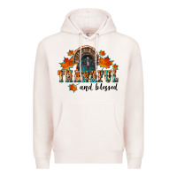 Pale Pink thankful and blessed Premium Hoodie - RanaPortraitStore