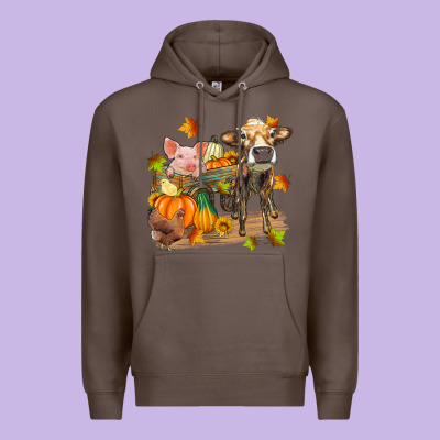 Fall Farm Animals Premium Hoodie Designed By Zillion Design Studio