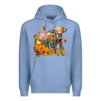 Colony Blue fall farm animals Premium Hoodie - Zillion Design Studio