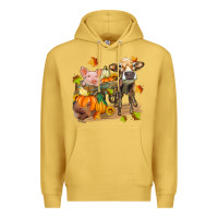 Antique Gold fall farm animals Premium Hoodie - Zillion Design Studio