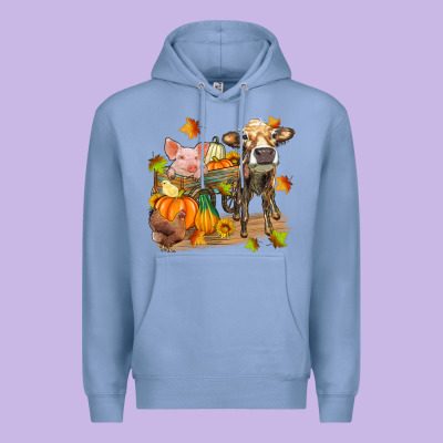 Fall Farm Animals Premium Hoodie Designed By Zillion Design Studio