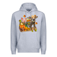 Heather Grey fall farm animals Premium Hoodie - Zillion Design Studio