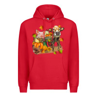 Red fall farm animals Premium Hoodie - Zillion Design Studio