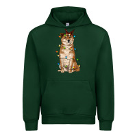 Forest Green christmas lights shiba inu Urban Hoodie - RanaPortraitStore