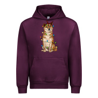 Mauve Wine christmas lights shiba inu Urban Hoodie - RanaPortraitStore