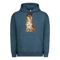 Pigment Midnight Navy christmas lights shiba inu Urban Hoodie - RanaPortraitStore