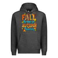 Charcoal Heather fall breeze autumn leaves Premium Hoodie - Zillion Design Studio