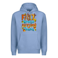 Colony Blue fall breeze autumn leaves Premium Hoodie - Zillion Design Studio