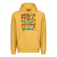Mustard fall breeze autumn leaves Premium Hoodie - Zillion Design Studio