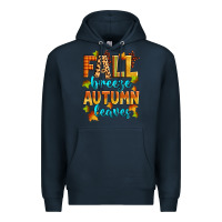 Navy fall breeze autumn leaves Premium Hoodie - Zillion Design Studio