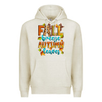 Oatmeal Heather fall breeze autumn leaves Premium Hoodie - Zillion Design Studio