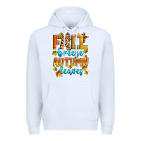 White fall breeze autumn leaves Premium Hoodie - Zillion Design Studio