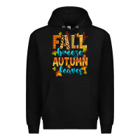 Black fall breeze autumn leaves Premium Hoodie - Zillion Design Studio