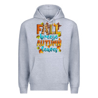 Heather Grey fall breeze autumn leaves Premium Hoodie - Zillion Design Studio