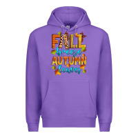 Purple fall breeze autumn leaves Premium Hoodie - Zillion Design Studio