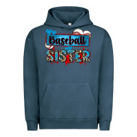 Pigment Midnight Navy baseball sister with leopard Urban Hoodie - Zillion Design Studio