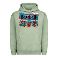 Pigment Oil Green baseball sister with leopard Urban Hoodie - Zillion Design Studio