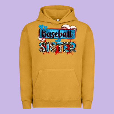 Baseball Sister With Leopard Urban Hoodie Designed By Zillion Design Studio