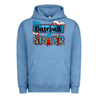 Pigment Pebble Blue baseball sister with leopard Urban Hoodie - Zillion Design Studio