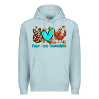 Blue Mist peace love thanksgiving Premium Hoodie - Zillion Design Studio