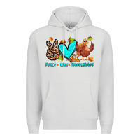 Dove Grey peace love thanksgiving Premium Hoodie - Zillion Design Studio