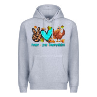 Heather Grey peace love thanksgiving Premium Hoodie - Zillion Design Studio