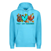 Ocean Blue peace love thanksgiving Premium Hoodie - Zillion Design Studio