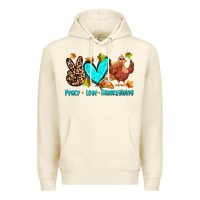 Sandshell peace love thanksgiving Premium Hoodie - Zillion Design Studio