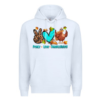 White peace love thanksgiving Premium Hoodie - Zillion Design Studio