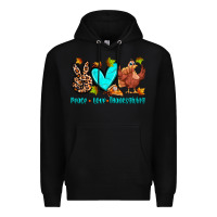Black peace love thanksgiving Premium Hoodie - Zillion Design Studio