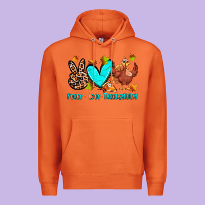 Peace Love Thanksgiving Premium Hoodie Designed By Zillion Design Studio