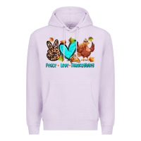 Lilac peace love thanksgiving Premium Hoodie - Zillion Design Studio