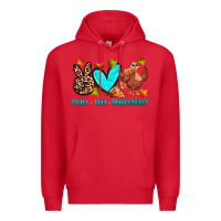 Red peace love thanksgiving Premium Hoodie - Zillion Design Studio
