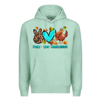 Seafoam peace love thanksgiving Premium Hoodie - Zillion Design Studio