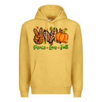 Antique Gold peace love fall Premium Hoodie - Zillion Design Studio
