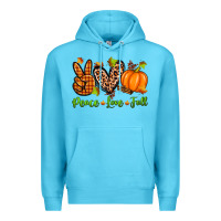Ocean Blue peace love fall Premium Hoodie - Zillion Design Studio
