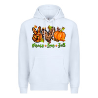 White peace love fall Premium Hoodie - Zillion Design Studio