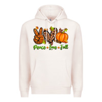 Pale Pink peace love fall Premium Hoodie - Zillion Design Studio