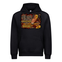Black all i want for christmas is a horse brown horse Urban Hoodie - RanaPortraitStore