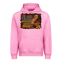 Fuchsia Pink all i want for christmas is a horse brown horse Urban Hoodie - RanaPortraitStore