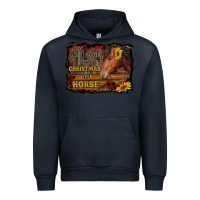 Navy all i want for christmas is a horse brown horse Urban Hoodie - RanaPortraitStore