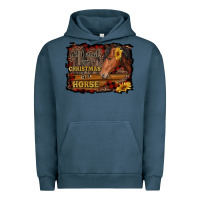 Pigment Midnight Navy all i want for christmas is a horse brown horse Urban Hoodie - RanaPortraitStore