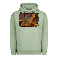 Pigment Oil Green all i want for christmas is a horse brown horse Urban Hoodie - RanaPortraitStore