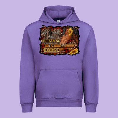 All I Want For Christmas Is A Horse Brown Horse Urban Hoodie Designed By Ranaportraitstore